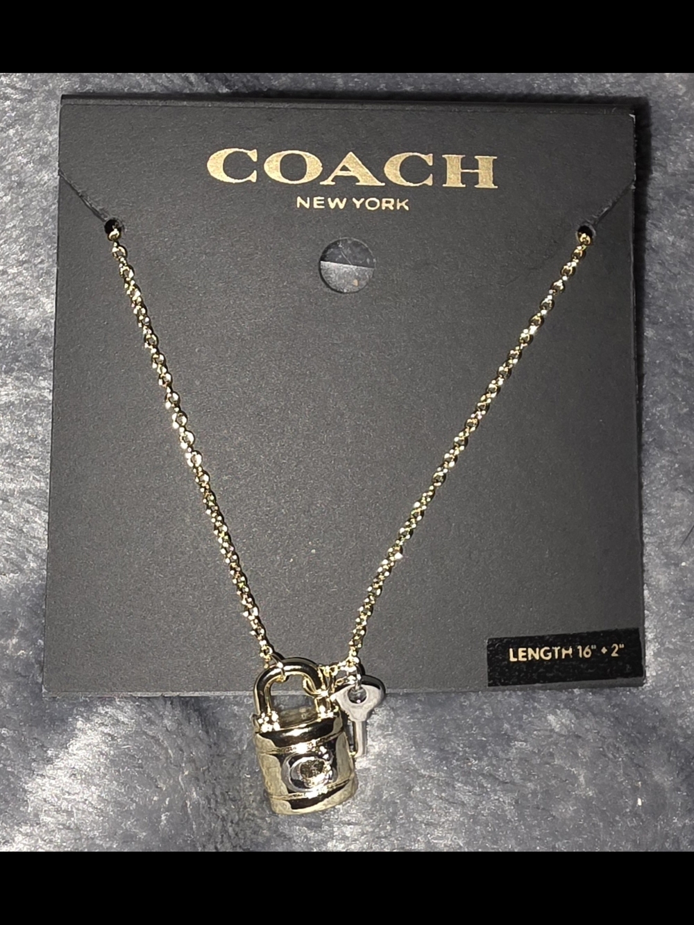 Coach Gold-Tone Padlock & Key Pendant Necklace
